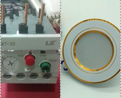 đèn led ốp trần 7w viền vàng 