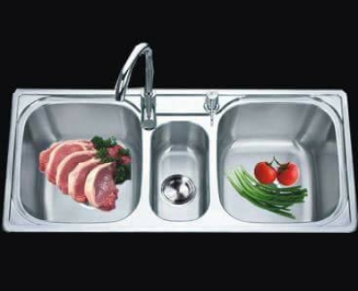 Chậu rửa 2 hộc  và 1 hộc phụ không cánh