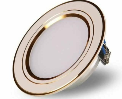 led tròn ốp trần viền vàng 9w