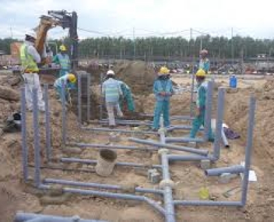 Thi công đường nước hệ thống thoát nước bến cát